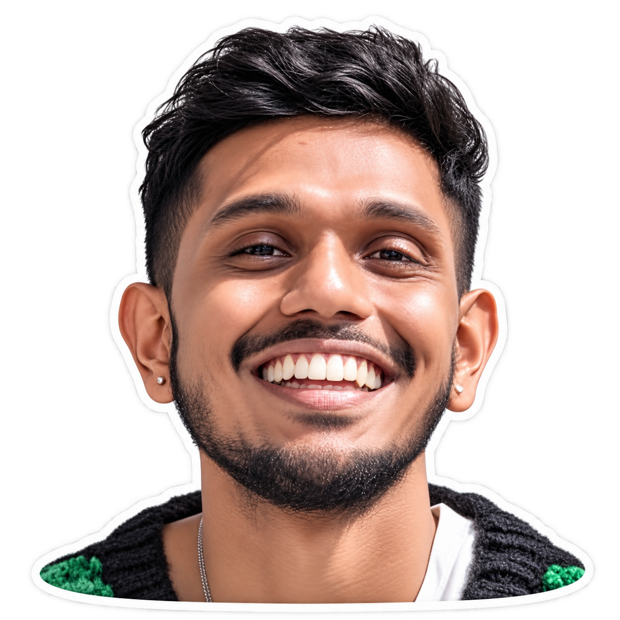 Smiling portrait sticker of Bhrugsy